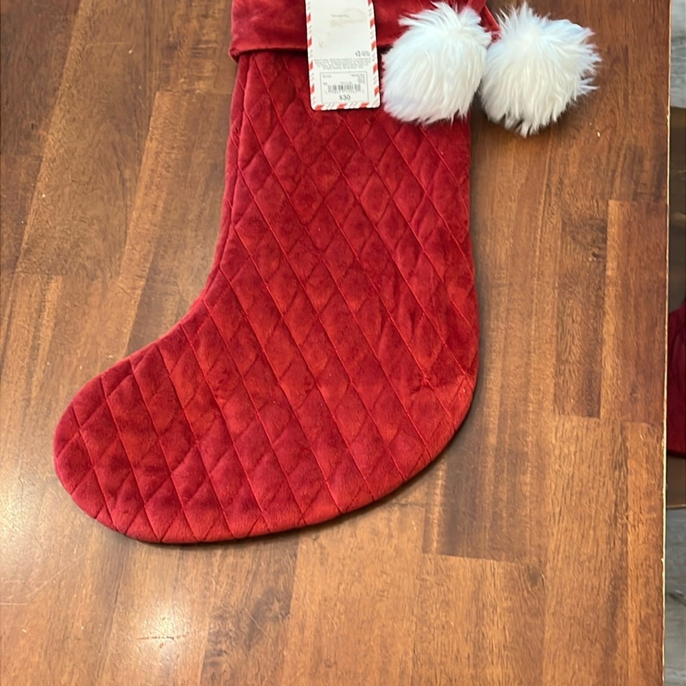 North Pole Trading Co. Red Velvet Stocking - Picture 3 of 3
